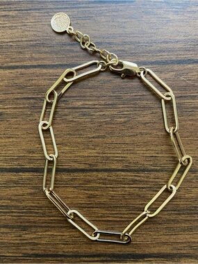Cable Link Chain Bracelet 8 Inch with 1 Inch Extension Gold Tone Unisex Street